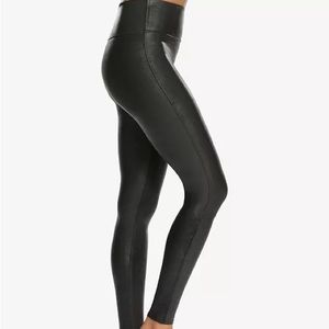 Spanx leather legging size large brand new